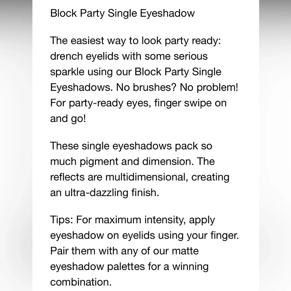 NIB Dose of Colors block party eye shadow